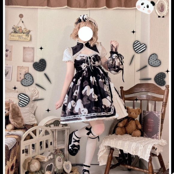 Panda Dumpling Chinese style Maid Lolita JSK - Picture 1 of 8